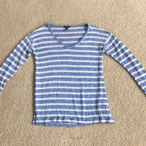 Blue and white striped gap sweater